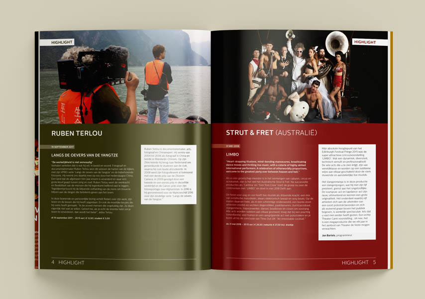 Theater de Veste, Seizoen 17|18, Studio Enkelvoud, seizoensbrochure, toneel, campagnebeeld, grafisch ontwerp, fotografie, miniatuur, miniature, editorial, grafisch ontwerp, lay-out, brochure, cabaret, college en debat, jeugd, concert, show