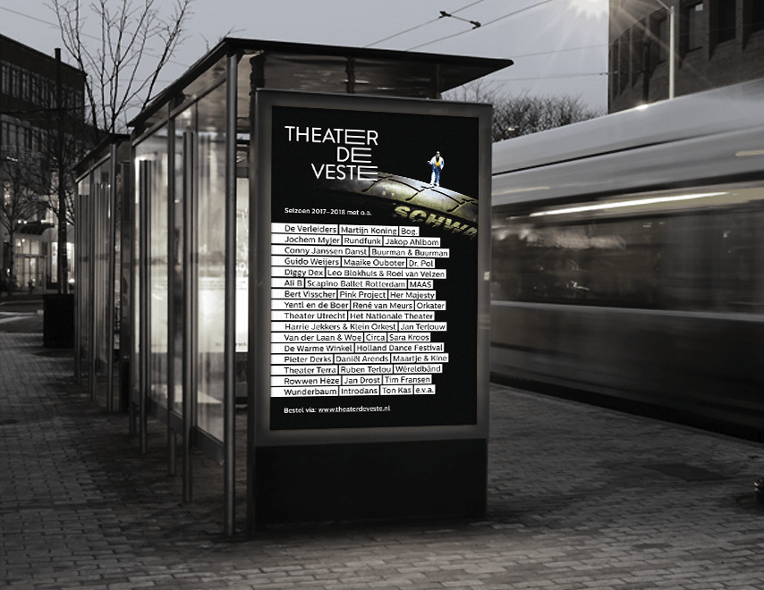 Theater de Veste, poster 17|18, Studio Enkelvoud, seizoensbrochure, cabaret, grafisch ontwerp, fotografie, miniatuur, miniature