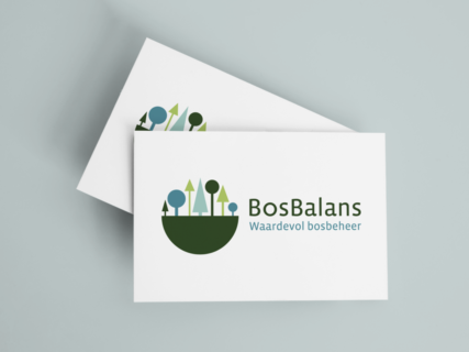 Bosbalans, identiteit, huisstijl, logo, visitekaartje, balans, bossen, groen, blauw