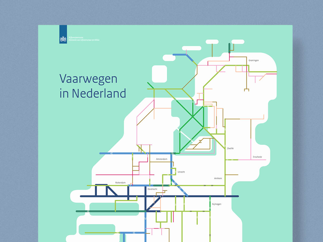 Rijkswaterstaat, vaarwegenkaart, Studio enkelvoud, overheid, tweede kamer, infographic, simpel, eenvoud, grafisch, ontwerp