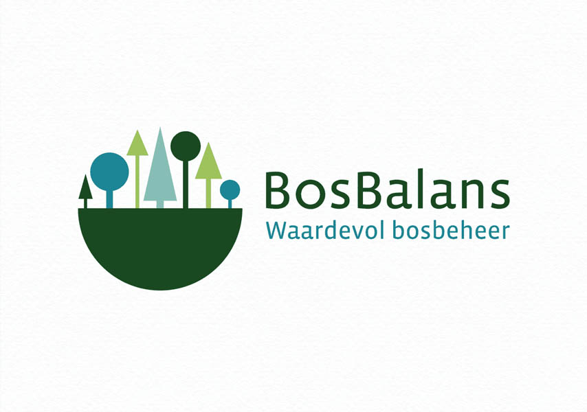 Bosbalans, identiteit, huisstijl, logo, visitekaartje, balans, bossen, groen, blauw