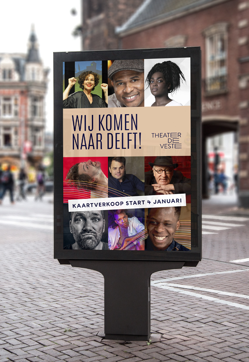 Theater de Veste, theater, seizoensbrochure, brochure, grafisch ontwerp, editorial, opmaak, lay-out, cultureel, 2021, dans, toneel, cabaret, college, debat, dans, concert, jeugd